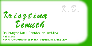 krisztina demuth business card